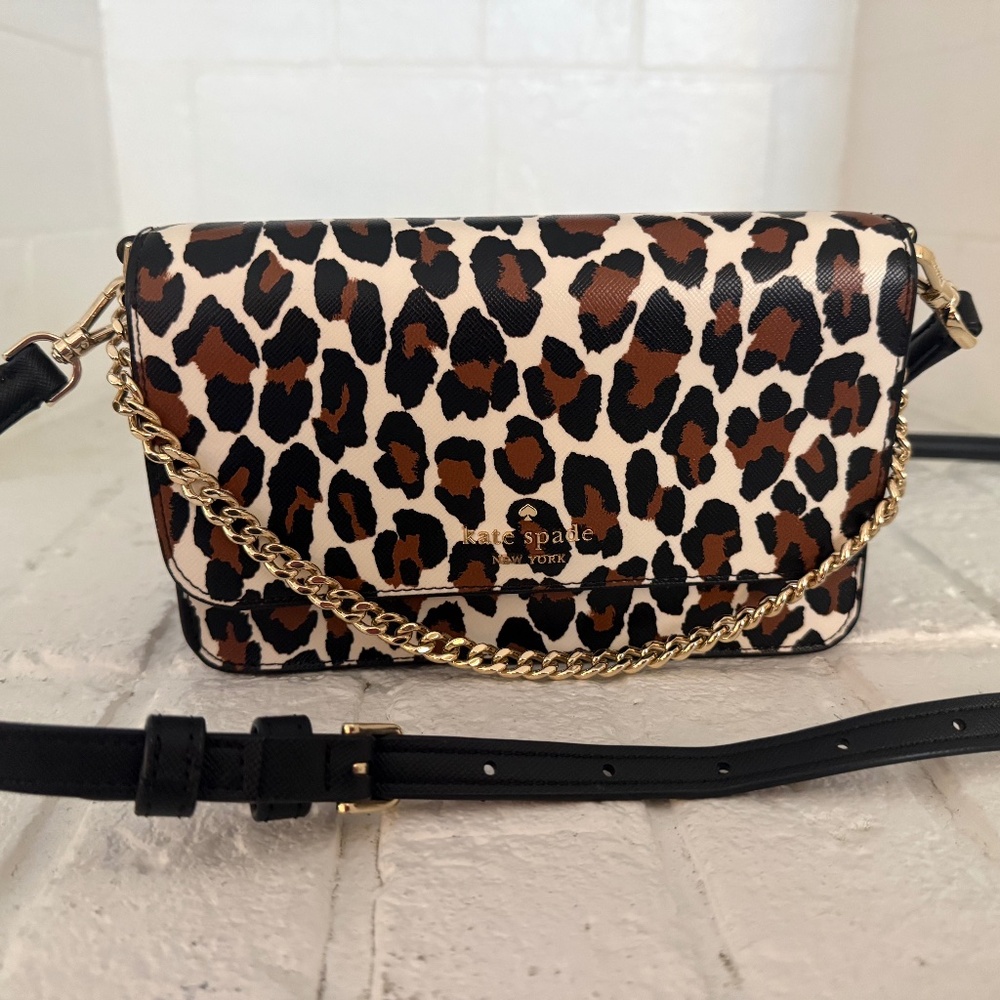 Kate Spade Madison Spotted Leopard Willow Mini Flap Crossbody